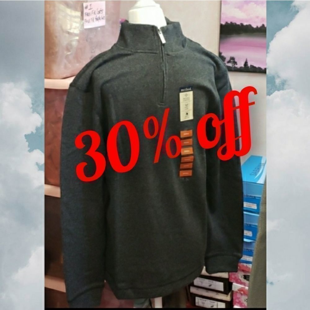 METHOD Mens Pullover Zip up sweater size Small gray NWT